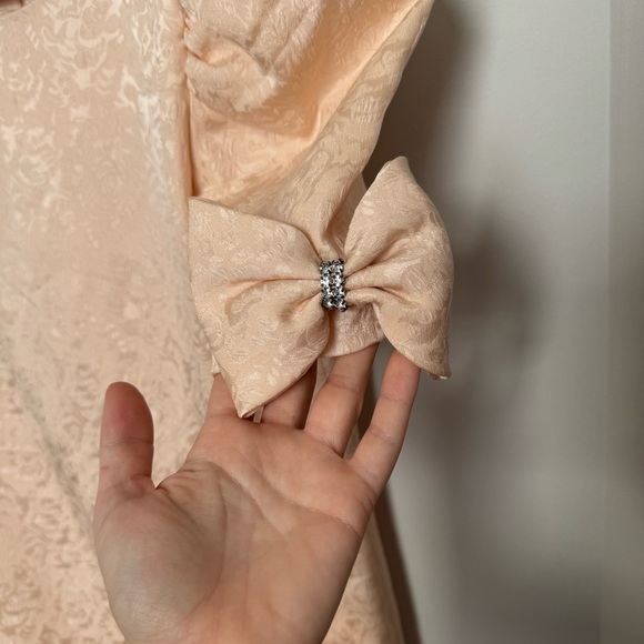 Vintage Elegant 100% silk Dress with Bow Accent coquette feminine Victorian 6 - Picture 5 of 9